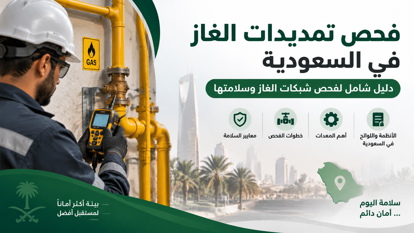 فحص تمديدات الغاز في السعودية